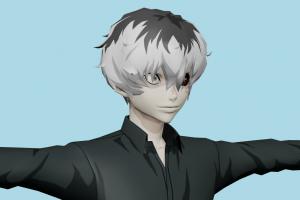 Haise Sasaki Tokyo-Ghoul, woman, female, people, human, xna, characters, rigged